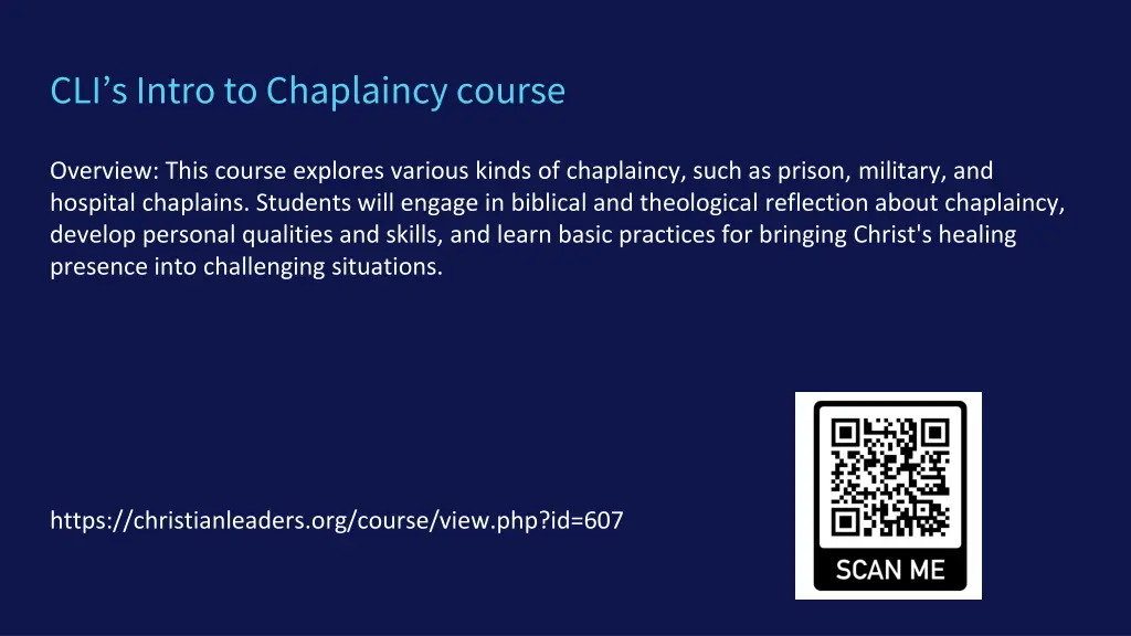 cli s intro to chaplaincy course