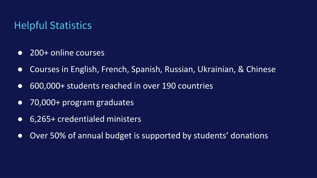 helpful statistics