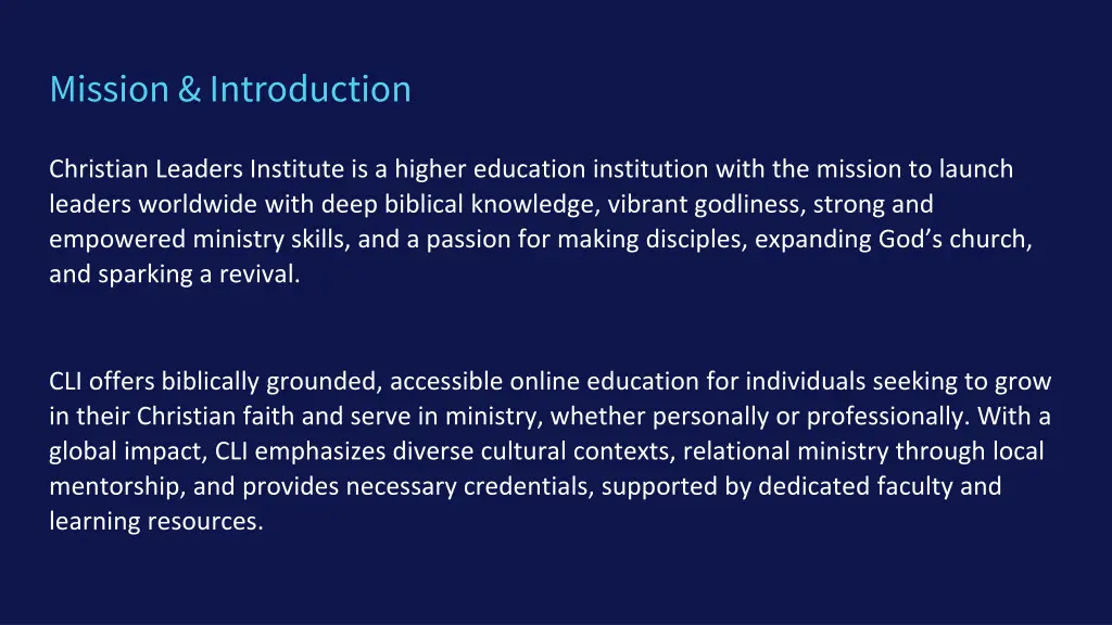 mission introduction