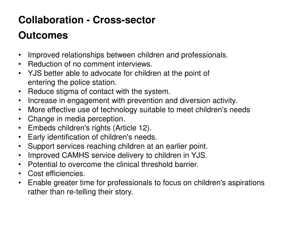 collaboration cross sector outcomes
