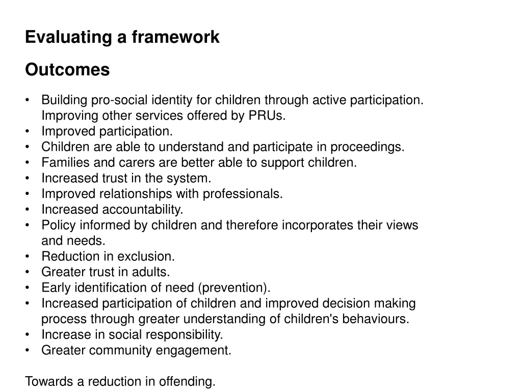 evaluating a framework 1