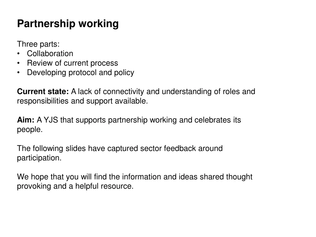 partnership working