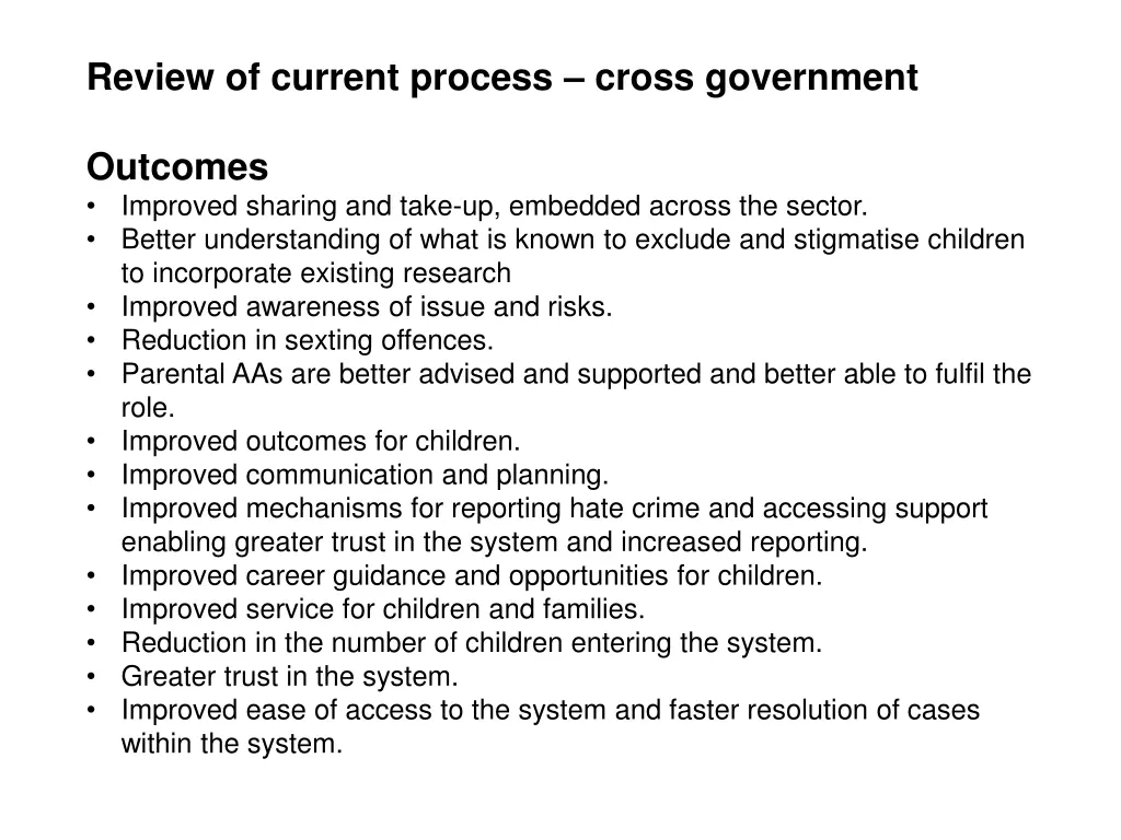 review of current process cross government 1