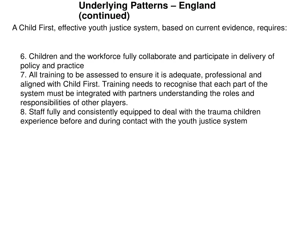 underlying patterns england continued a child