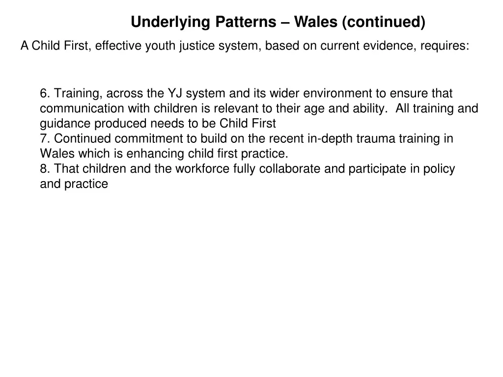 underlying patterns wales continued