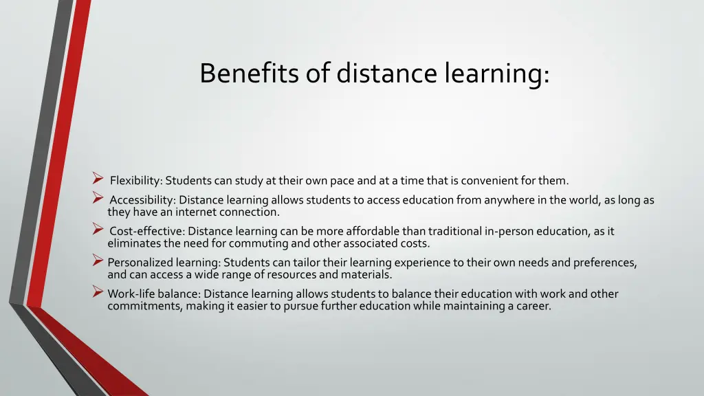 benefits of distance learning
