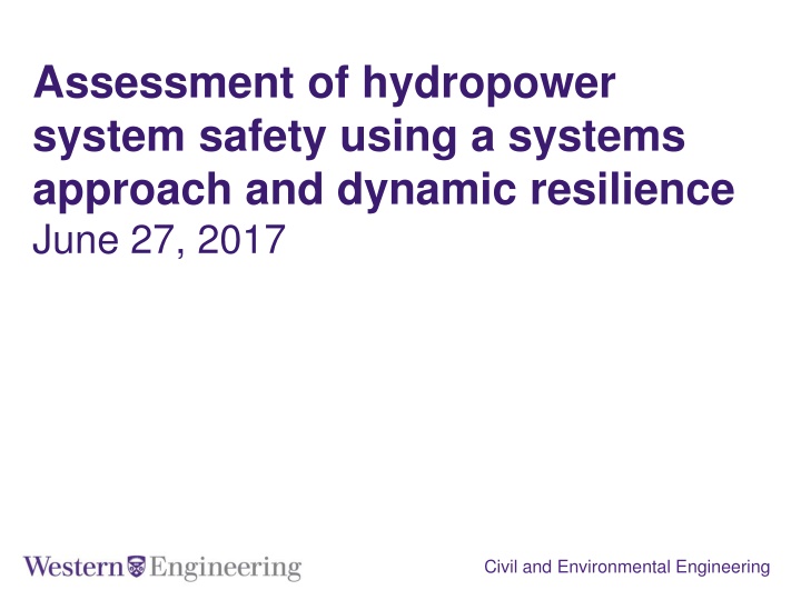 assessment of hydropower system safety using