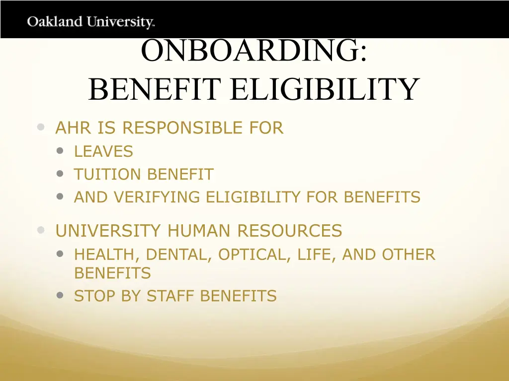 onboarding benefit eligibility