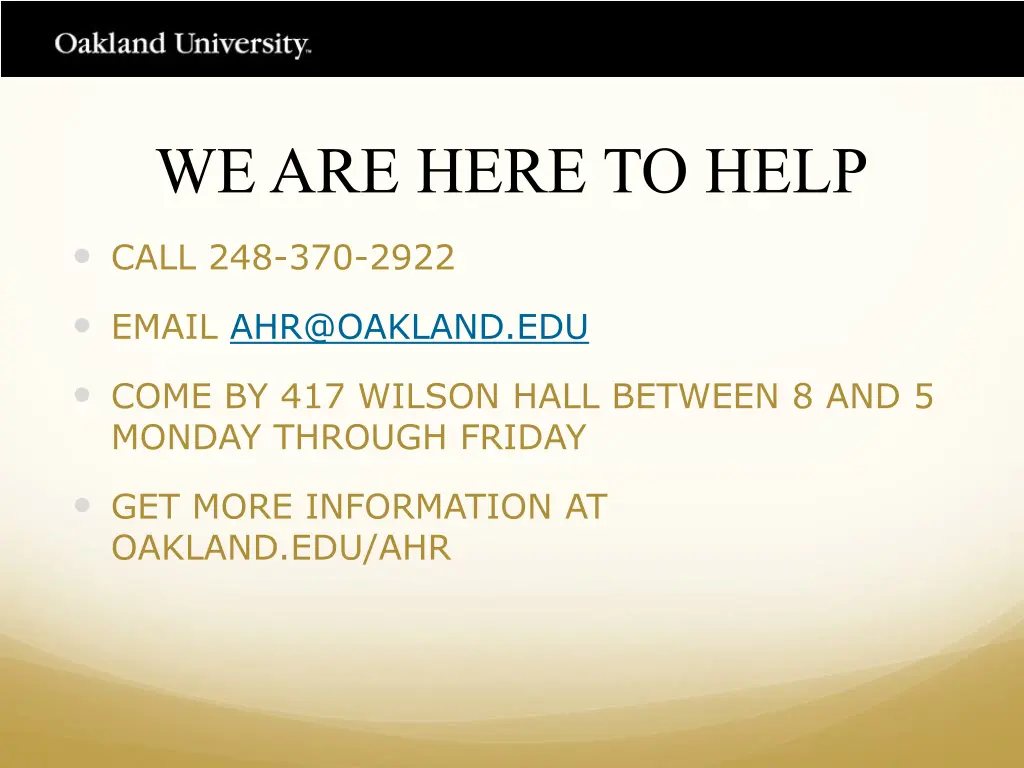 we are here to help