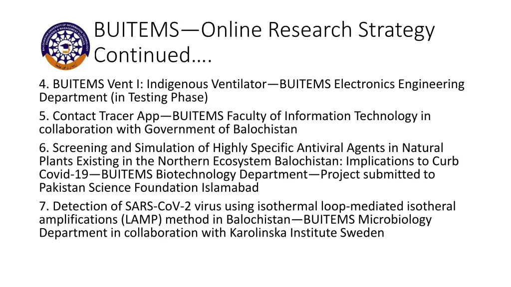 buitems online research strategy continued
