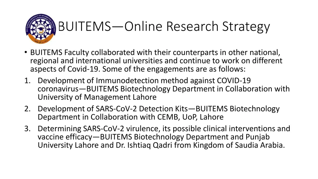 buitems online research strategy