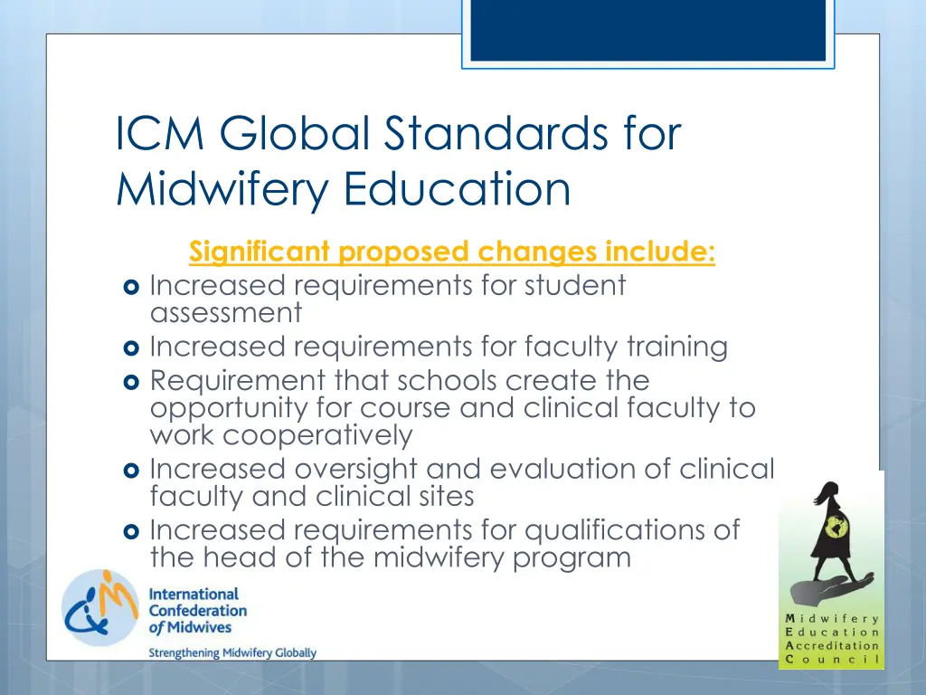 icm global standards for midwifery education