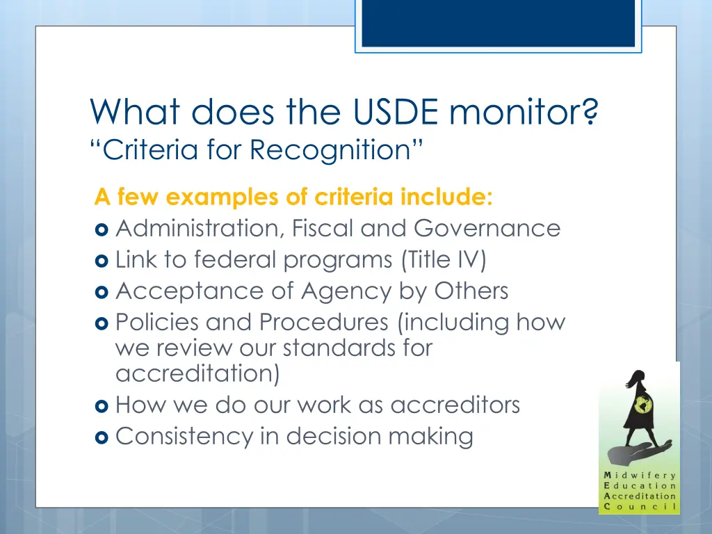 what does the usde monitor criteria