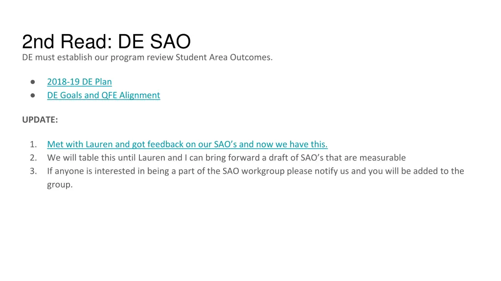 2nd read de sao de must establish our program