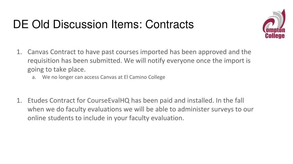 de old discussion items contracts