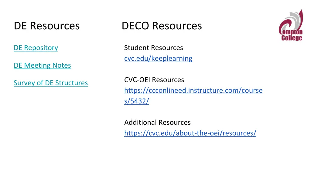 de resources