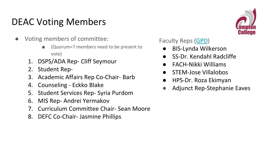 deac voting members