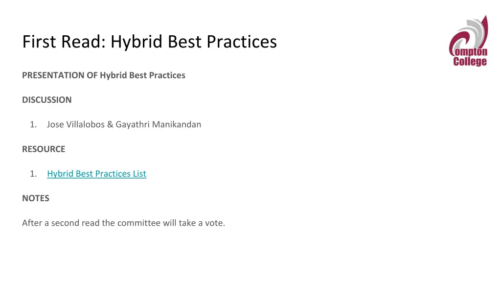 first read hybrid best practices