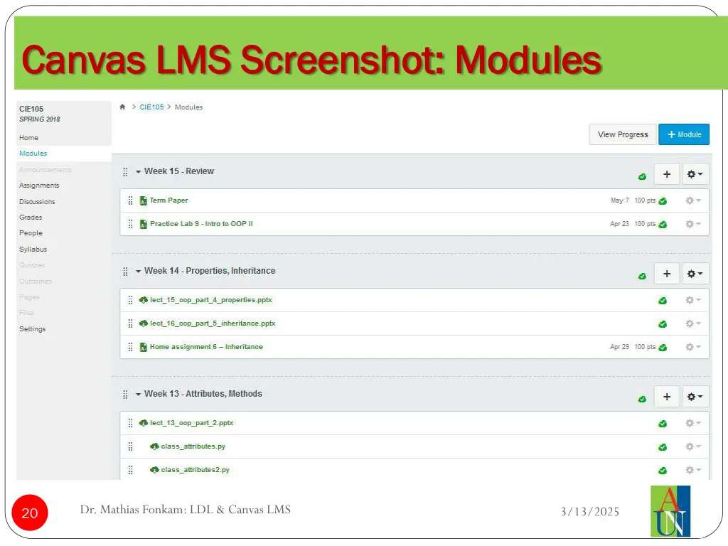 canvas lms screenshot modules canvas