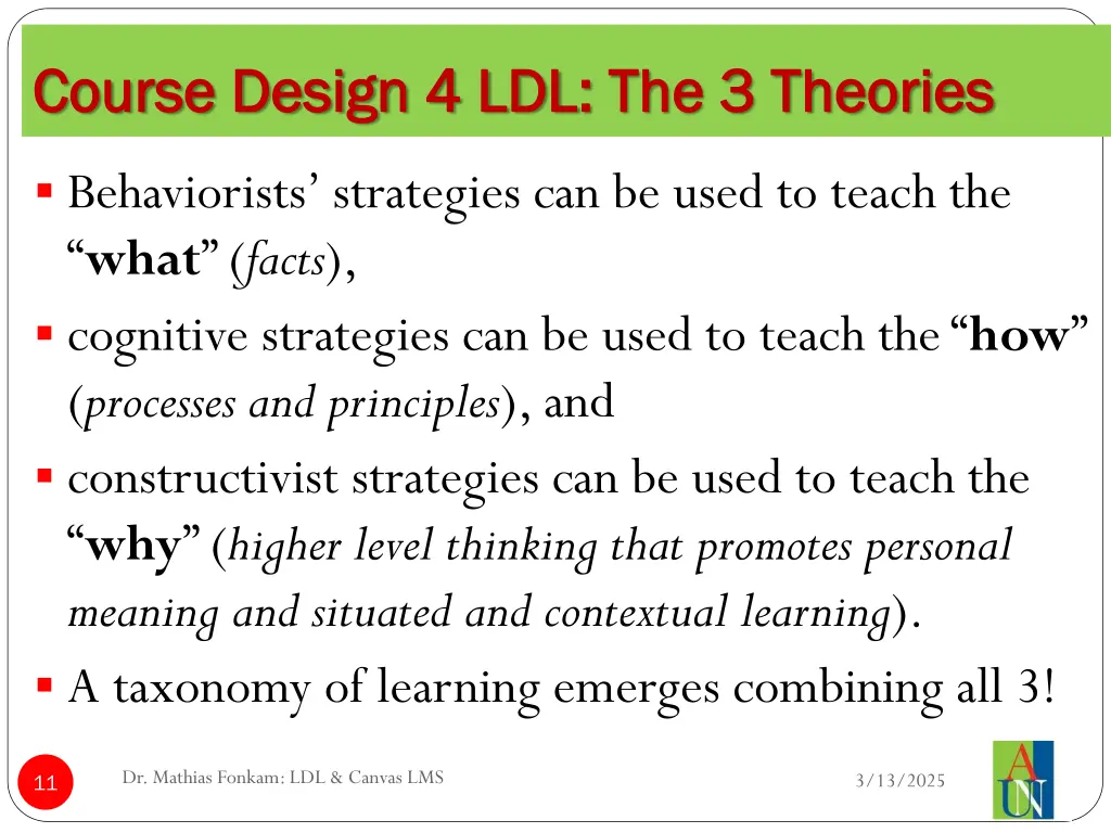 course design 4 ldl course design