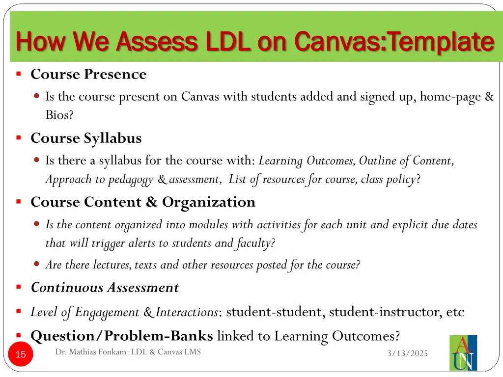 how we assess ldl on how we assess ldl on canvas