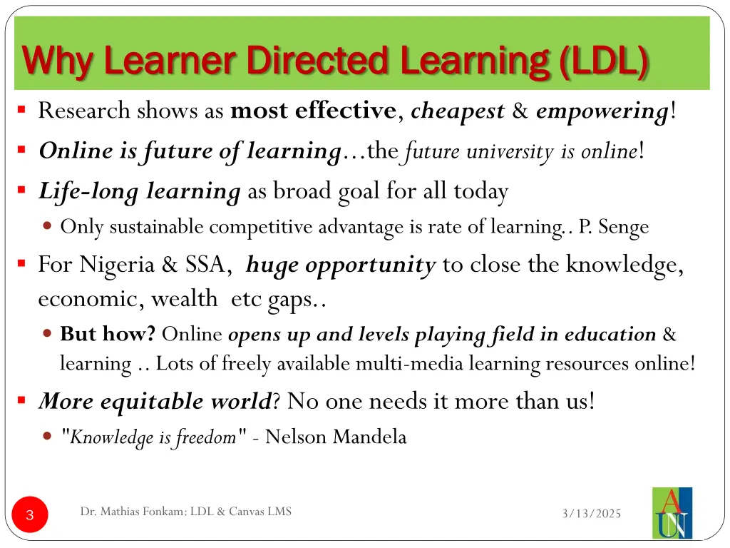 why learner directed learning ldl why learner