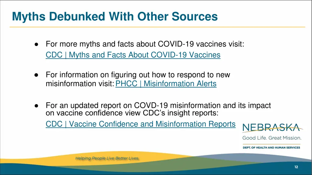 myths debunked with other sources