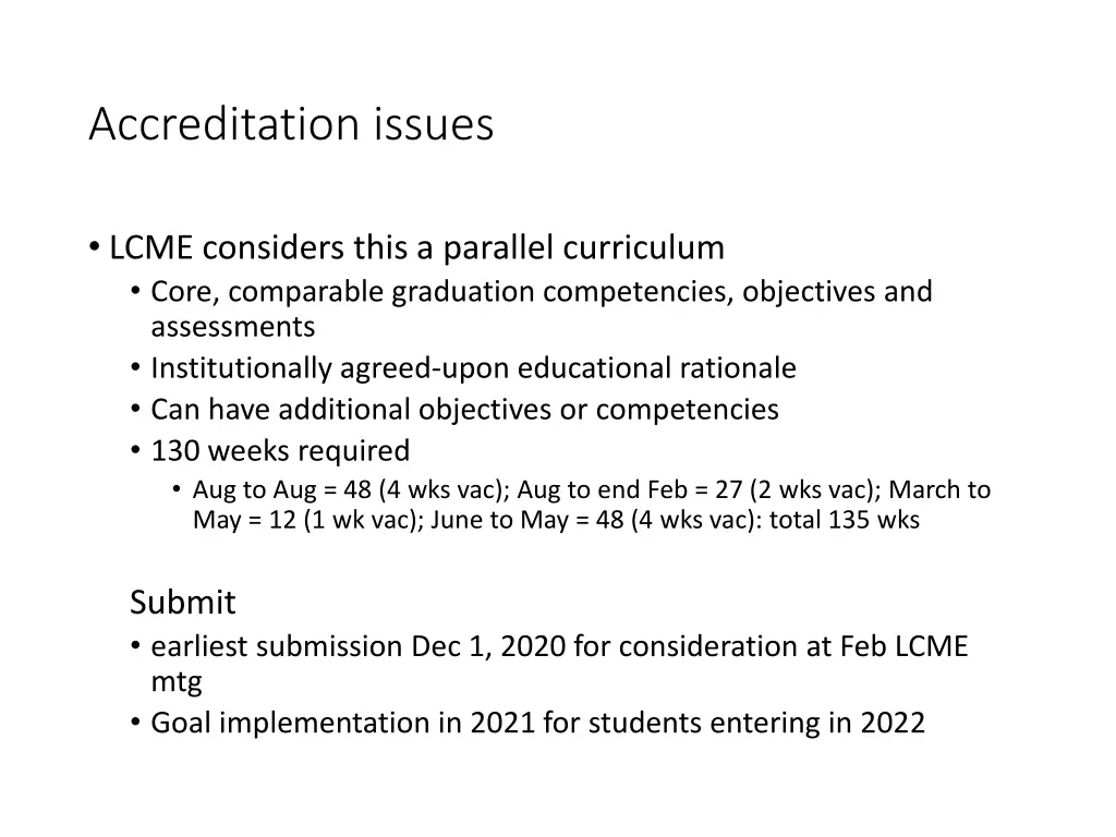 accreditation issues