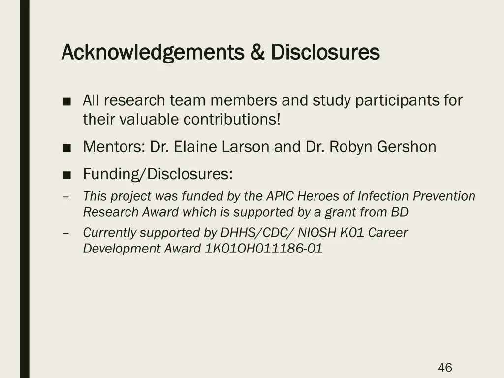 acknowledgements disclosures acknowledgements