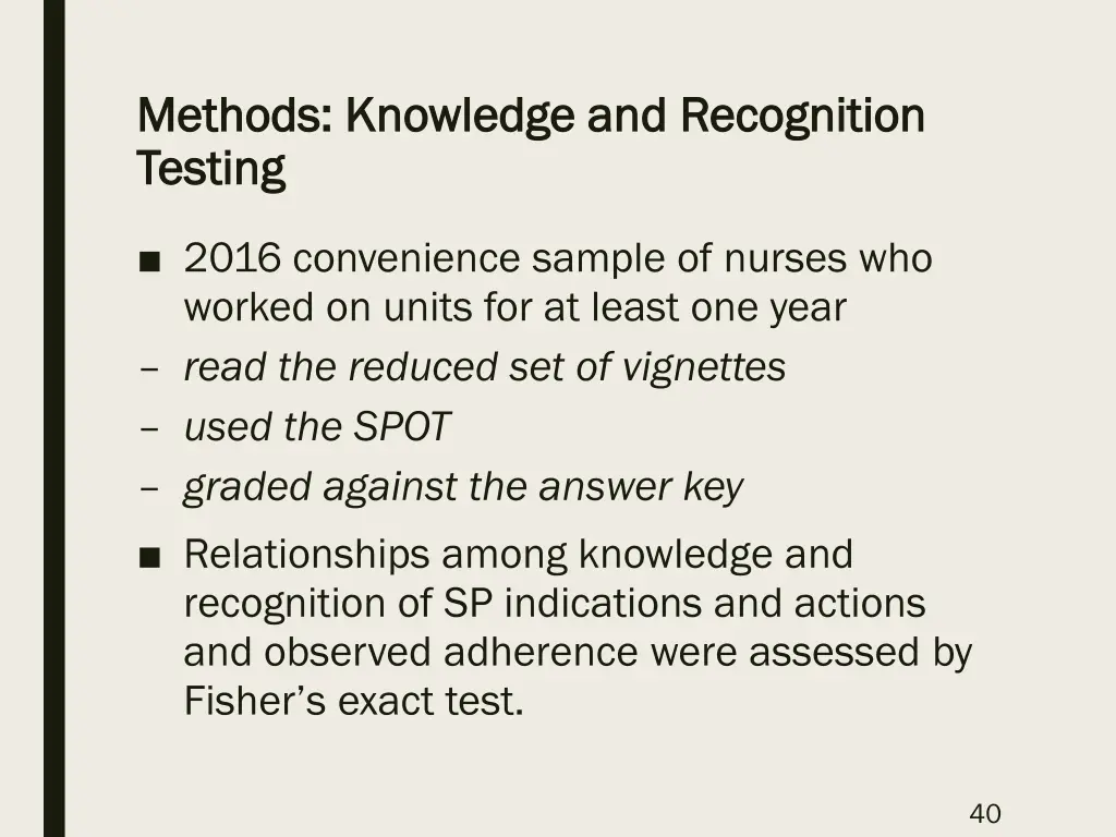 methods knowledge and recognition methods