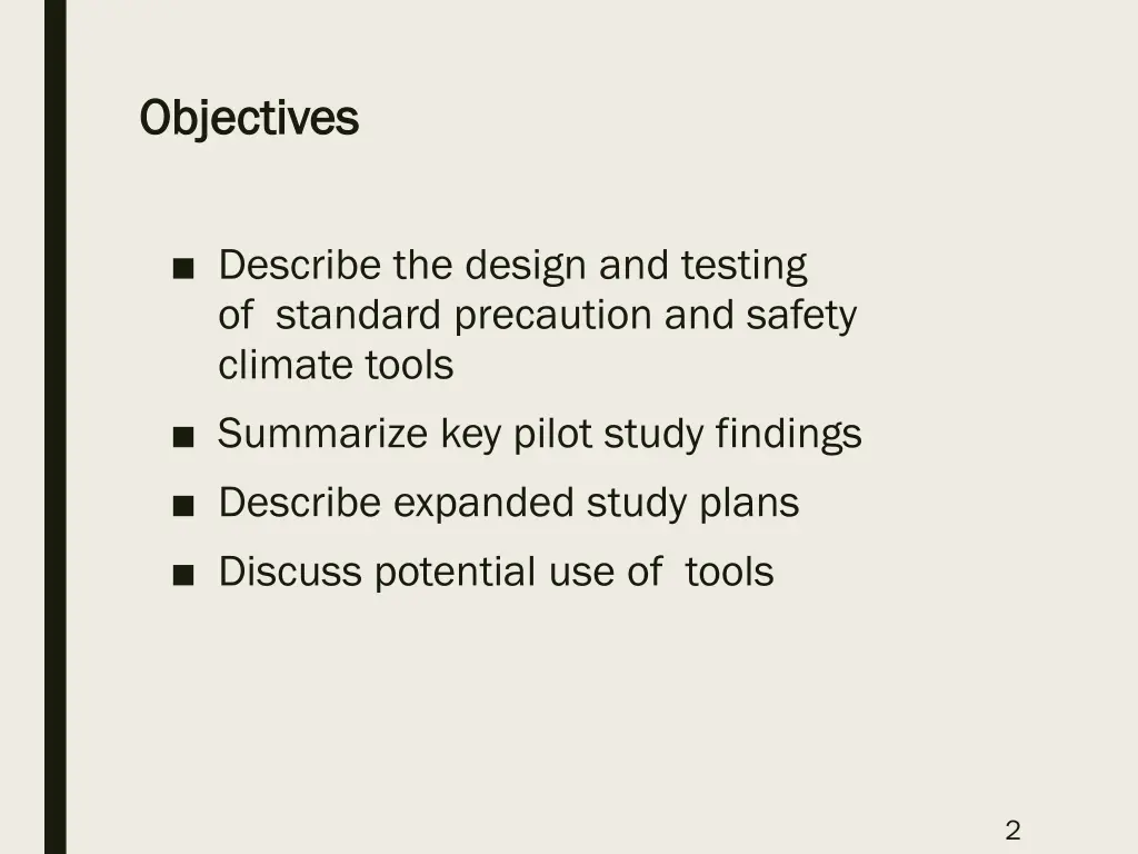 objectives objectives