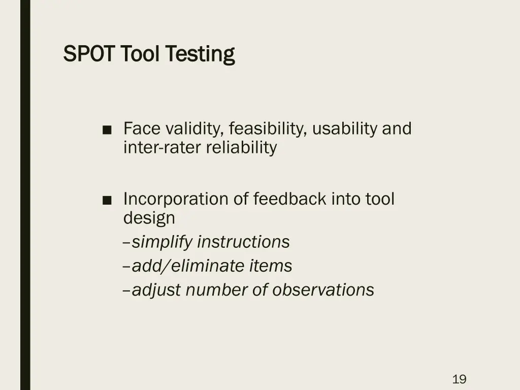 spot tool testing spot tool testing