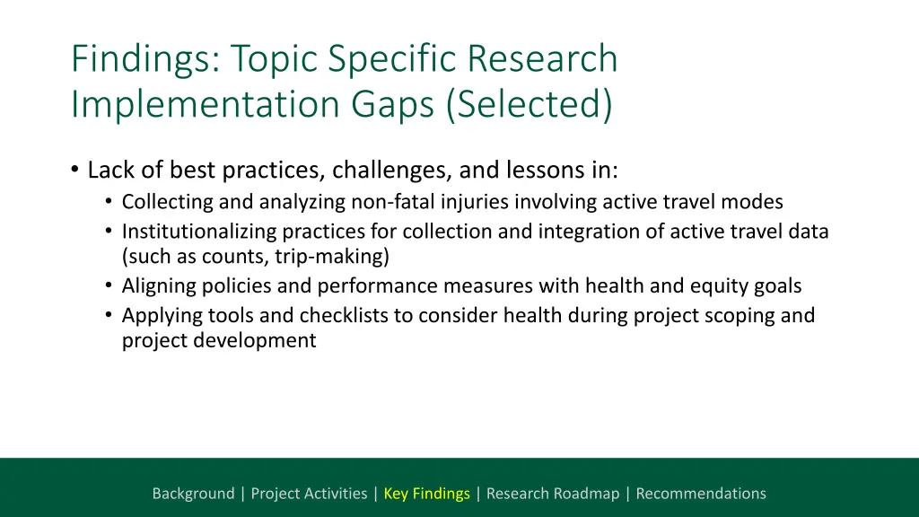 findings topic specific research implementation