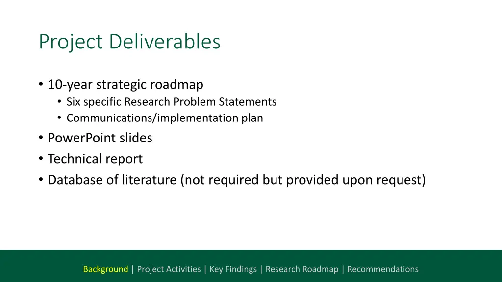 project deliverables
