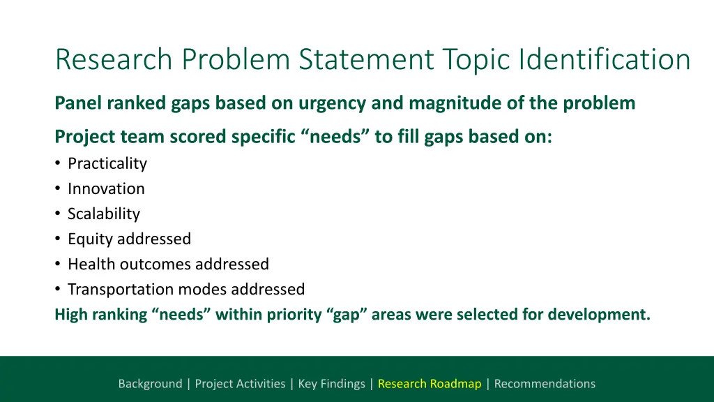 research problem statement topic identification
