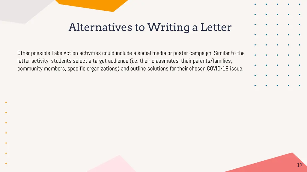 alternatives to writing a letter