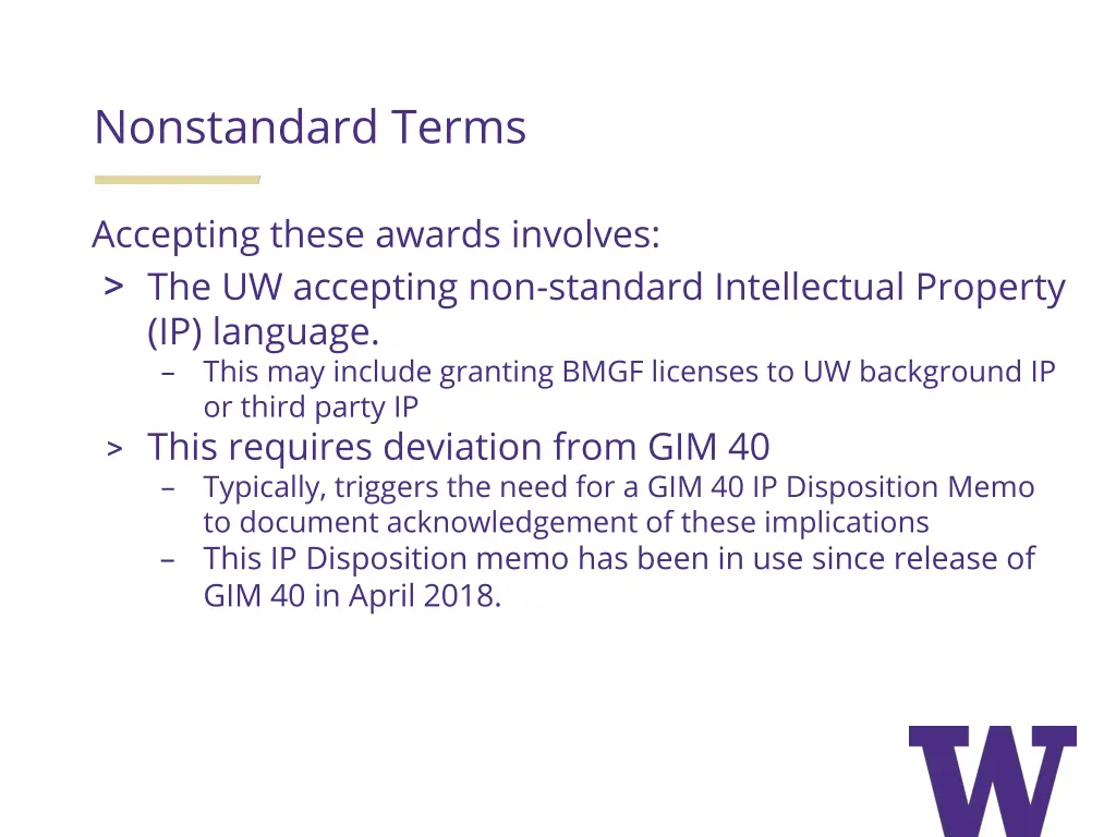 nonstandard terms