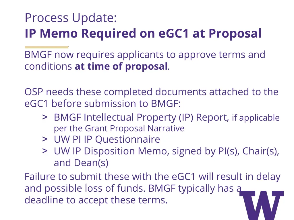 process update ip memo required on egc1