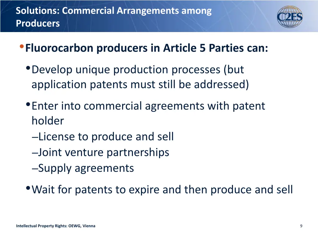 solutions commercial arrangements among producers