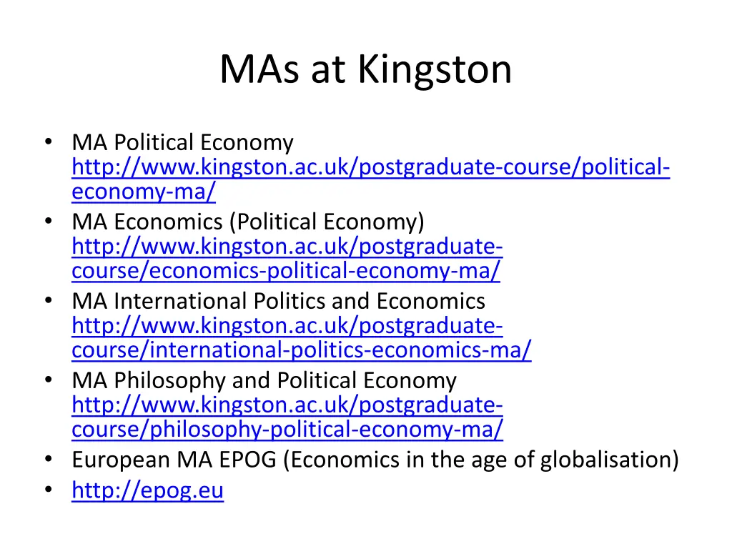 mas at kingston
