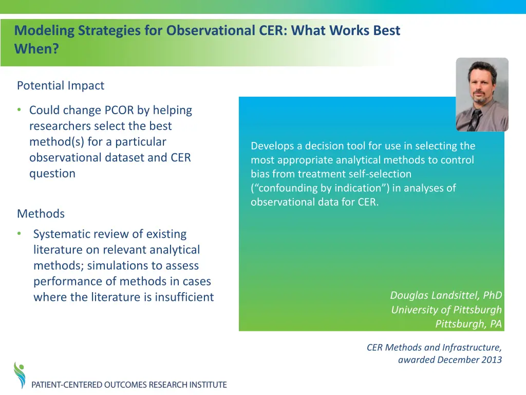 modeling strategies for observational cer what
