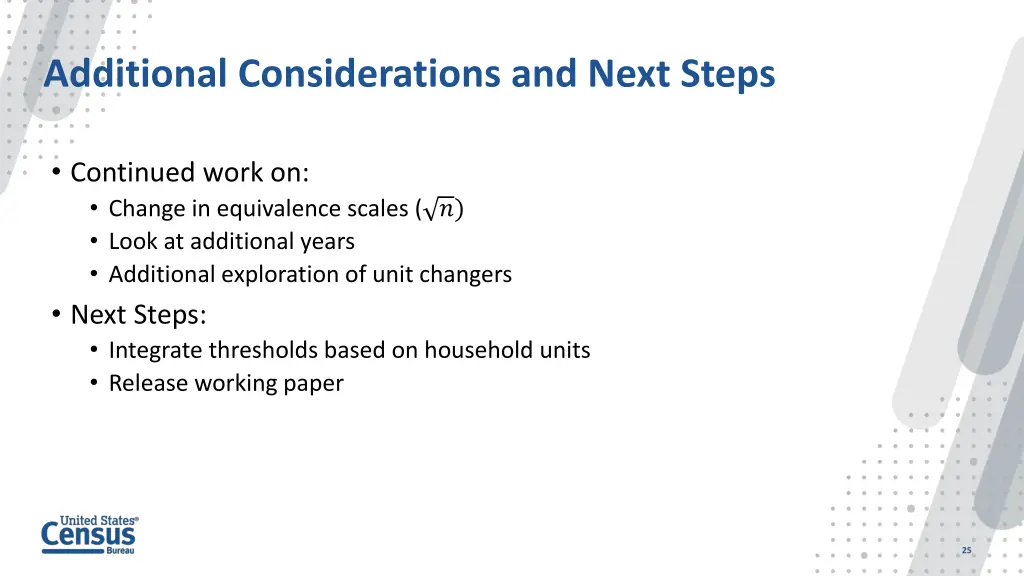 additional considerations and next steps