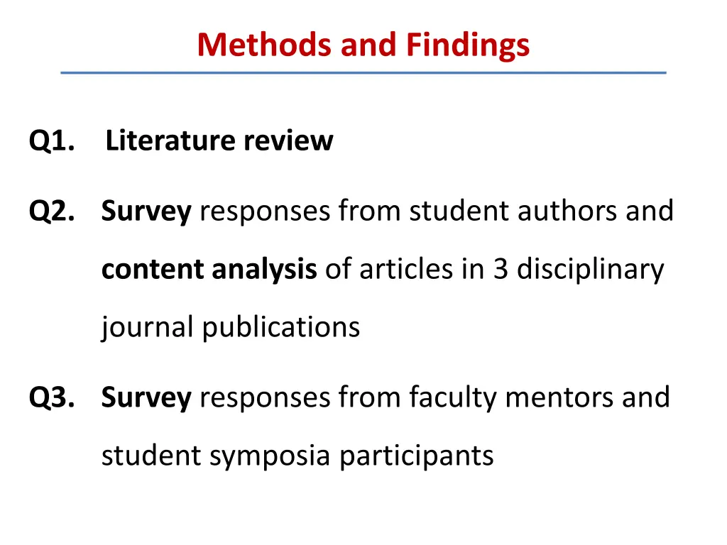 methods and findings