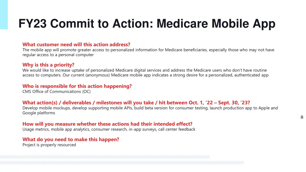 fy23 commit to action medicare mobile app