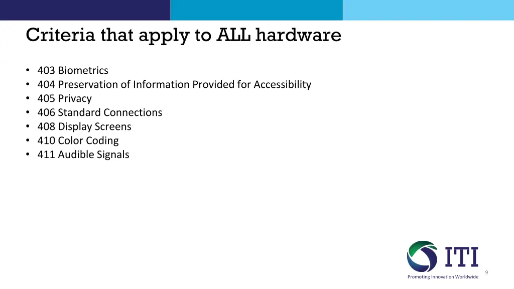criteria that apply to all hardware