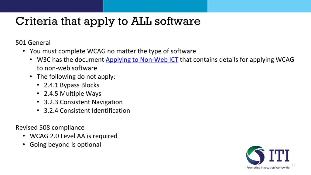 criteria that apply to all software