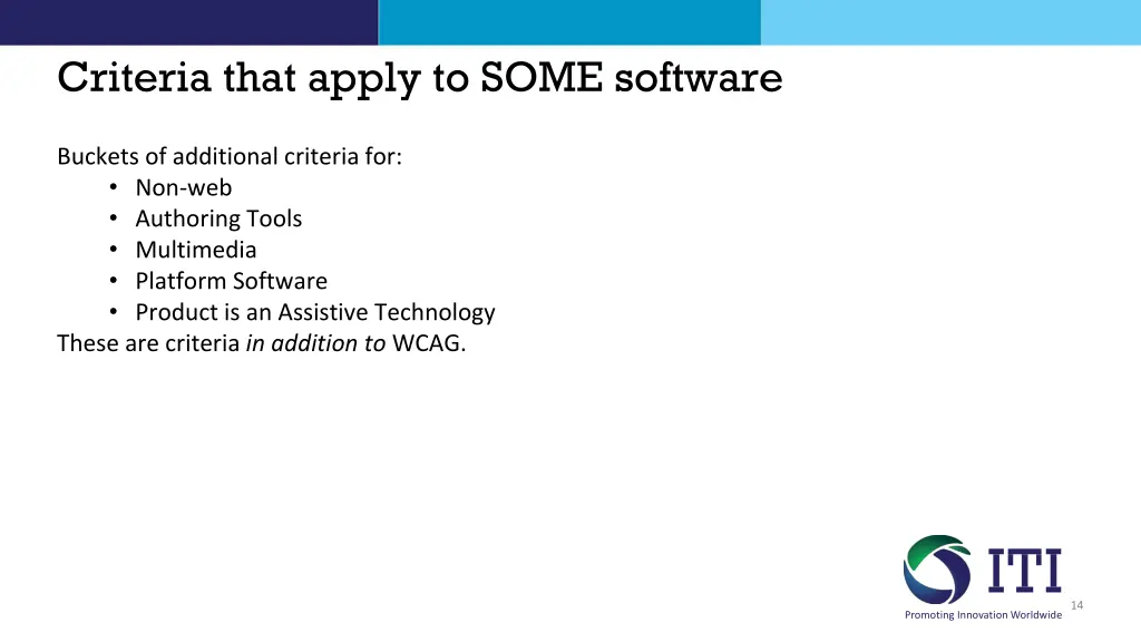 criteria that apply to some software