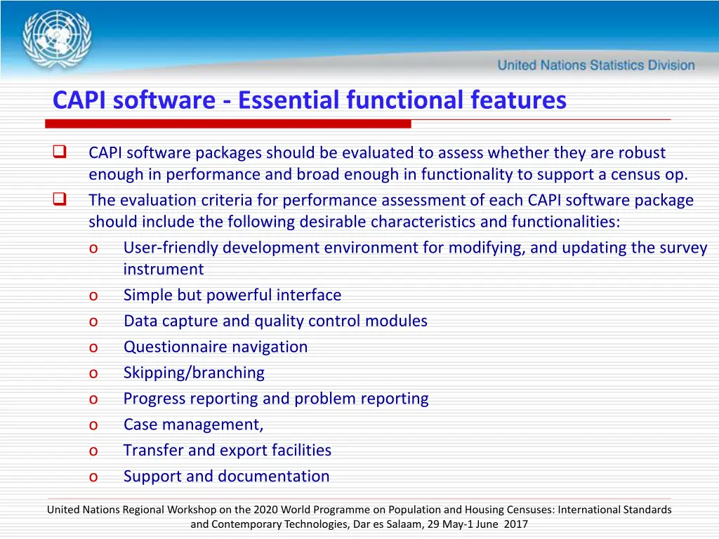 capi software essential functional features