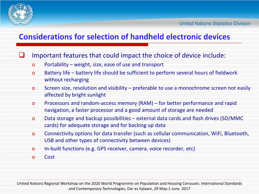 considerations for selection of handheld