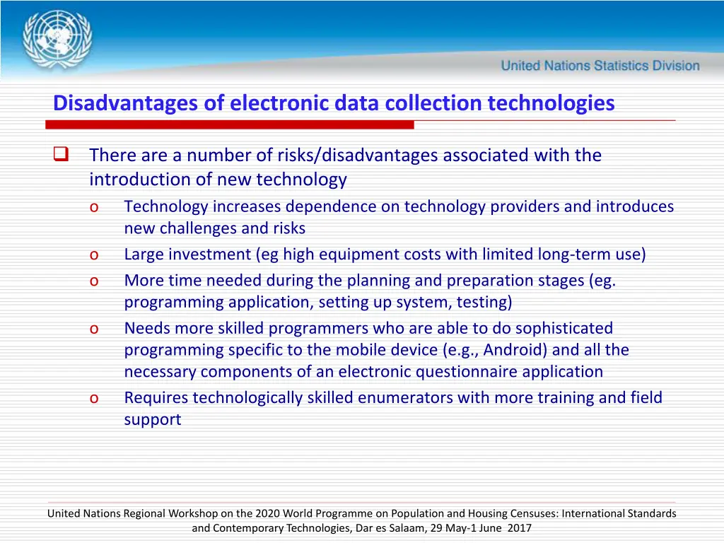 disadvantages of electronic data collection